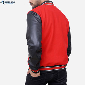 Wool Body Leather Sleeve Varsity <b>Jacket</b> Custom Embroidered Letterman <b>Jacket</b> - Product Image 6