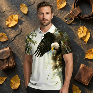 Camisa de punto con estampado animal, antiarrugas, con bolsillo, para hombre, al por mayor, estilo urbano, ligera, oversize, de alta calidad - Product Image 6