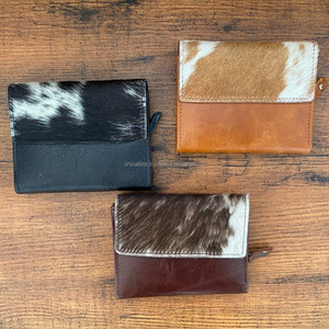 2024 nouveau RFID cheveux sur peau de vache femmes portefeuille haute qualité personnalisé en cuir véritable Mini concepteur porte-carte de crédit fermeture éclair portefeuilles - Product Image 4