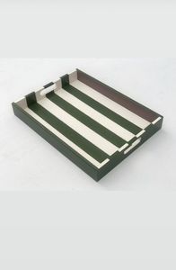 Blue <b>White</b> Striped Resin Craft Inlay Tray Handmade <b>Vanity</b> Organizer Decorative Display Tray for Kitchen Home and Gifting - Product Image 3