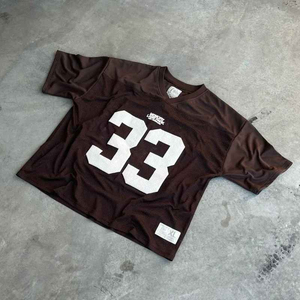 เสื้อฟุตบอลอเมริกันพิมพ์ลายตามสั่งขายส่ง ดีไซน์ทันสมัย สำหรับรณรงค์มะเร็งเต้านม ผ้าตาข่ายระบายอากาศ แห้งเร็ว เหมาะสำหรับการฝึกซ้อมแบบสั้นๆ  สำหรับทั้งชายและหญิง - Product Image 6