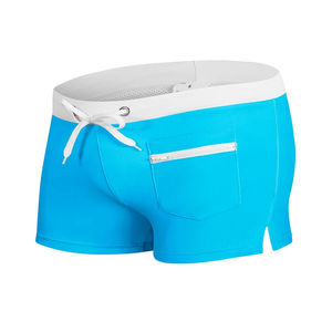 Bañador de verano para hombre con forro de malla, bolsillo con cremallera, elástico, cómodo, de secado rápido, pantalones cortos de natación, traje de baño - Product Image 5
