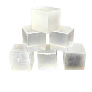 หินเซเลไนต์ขัดเงาทรงลูกบาศก์สำหรับทำเฟิงสุ่ย หินบำบัดคริสตัล ขายส่งเซเลไนต์ขนาด 25-30 มม. ทรงลูกบาศก์ขัดเงาจากอินเดีย - Product Image 6