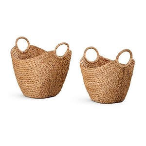 Decorative Hand-braided Water Hyacinth <b>Laundry</b> <b>Basket</b> Wholesale Eco-friendly Lightweight for Home and Retail Shops - Product Image 1