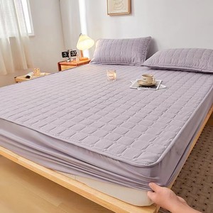 Quilted 100% Polyester 300tc 3-4 Inches Thick <b>Bed</b> Protection <b>Pad</b> All-Season Breathable Woven Mattress Cover Machine Washable for - Product Image 5