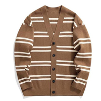 Cardigan zippé en maille pour homme, col rond, manches longues, pull décontracté doux, coupe décontractée, respirant, personnalisable, mode, vente en gros