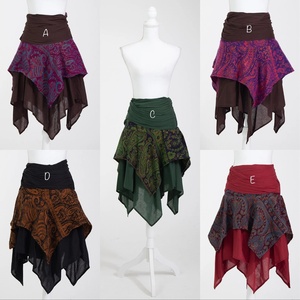 Falda Pixie en Capas |   Falda Asimétrica de Estilo Boho con Volantes |   Ropa Gitana para el Festival de las Hadas |   Falda Maxi Bohemia Élfica para Mujer - Product Image 3