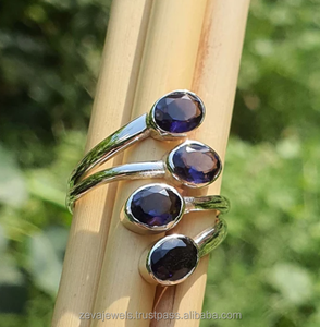 Iolite <b>Quartz</b> Stacking <b>Ring</b> 925 Sterling Silver Fashionable <b>Ring</b> Jewelry Handmade Boho Statement <b>Ring</b> - Product Image 2