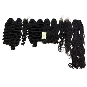 Perruque de Cheveux Naturels Vietnamiens Naturels, Noirs, Ondulés Profondes, Double Tirage, 2x6 HD - Product Image 1