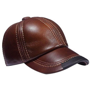Casquette de baseball en cuir véritable de haute qualité, logo personnalisé, casquette en cuir de vachette vintage réglable pour homme - Product Image 6