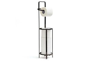 Porte-papier toilette sur pied en fer avec finition élégante pour la salle de bain, solution de rangement décorative - Product Image 3