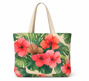 Sac fourre-tout en coton personnalisé pour femmes, sac en coton imprimé, sac de plage pour femmes, sac fourre-tout en toile imprimé sur mesure - Product Image 1