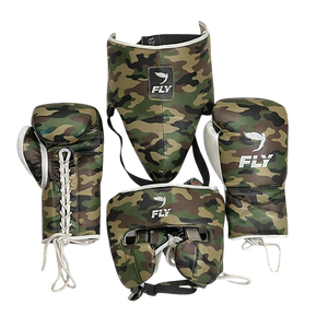 Gants de boxe légers de haute qualité en cuir véritable 100% personnalisés avec imprimé camouflage, parmi les plus vendus, pour adultes. - Product Image 1