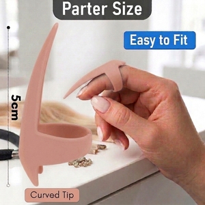 Stainless Steel Hair Extension Parting Finger Separator Tool Sectioning Ring Braid Nail Finger Micro Link Tape Weaving - Product Image 3