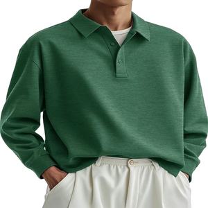 Chemises polo pour hommes, design exclusif et tendance, pour les loisirs et les vacances, 100% coton, manches longues, t-shirt, chemise de base ample et fine pour hommes - Product Image 2