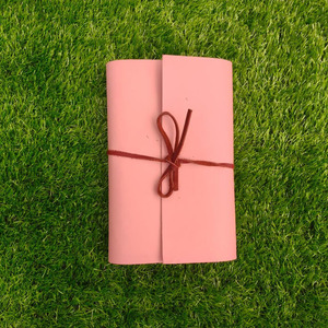 Libreta de Oficina Rosa, Agenda de Cuero, Diario A5, Cubierta de Libreta Personalizable, Diario de Cuero con Grano Horizontal - Product Image 1