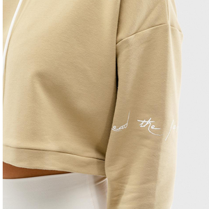 Sudadera Corta de Moda para Mujer, Nueva Colección de Invierno, con Logo Frontal, Sudadera Lisa para Mujer, Talla Grande, Venta al por Mayor - Product Image 3