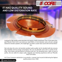 Penggantian Diafragma 5Core 2 inci, 50 Paket Voice Coil Fenolik Diameter 51mm, Horn