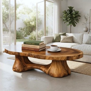 Wholesale Handmade Natural Wood <b>Coffee</b> <b>Table</b> Durable Japandi Wabi-Sabi Decor Organic Modern Live Edge - Product Image 5