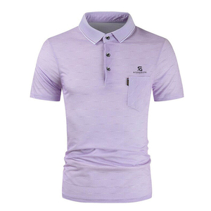 Camiseta de Verano de Manga Corta con Cuello Estampado Simple, Camiseta Polo de Alta Calidad de Marca, Camiseta de Negocios Informal de Algodón para Hombre - Product Image 1