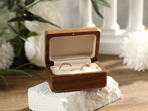 Eco-Friendly Rectangle <b>Wooden</b> <b>Box</b> for Jewelry Gift Storage-Soft Interior for Delicate Items Christmas Chinese New Year Tabletop - Product Image 4