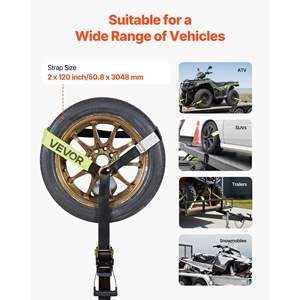 Kit de fixation pour roue de voiture, sangle de fixation pour remorque de type pneu, crochet plat 10009 lbs, résistance à la rupture 3333 lbs, charge de travail - Product Image 4