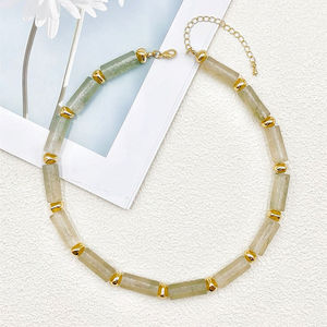 งานหัตถกรรมประดับมุกเทียมสร้อยคอลูกปัดเรซิ่นสไตล์วินเทจดีไซน์เรขาคณิตโทนสีสดใสใส่สบาย - Product Image 1