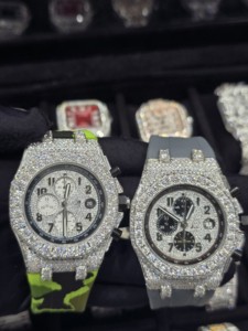 Reloj Cronógrafo de Lujo con Incrustaciones de Diamantes Moissanite, Bisel de Diamantes CZ, Esfera de Cristal de Zafiro, Resistente al Agua 10 Bar - Product Image 5