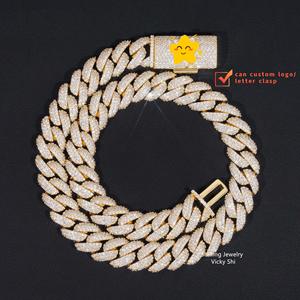 สร้อยคอทองคำแบบ Cuban Link ประดับเพชร VVS Moissanite สุดหรูสำหรับผู้ชาย เครื่องประดับฮิปฮอปสุดโดดเด่น - Product Image 3