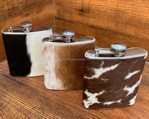 Elegant Design Durable Rustic Cowhide Leather 8oz Liquor Hip <b>Flask</b> Luxury Eco-friendly Genuine Leather Stainless Steel <b>Flask</b> - Product Image 4