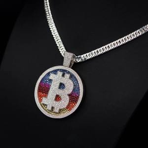 Colgante de Moissanita Chapado en Oro y Rodio sobre Plata 925, Corte Brillante, Estilo Hip Hop, Cadena con Dijes, Letra Personalizada, Joyería Religiosa - Product Image 3