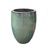 Pot Tanaman Keramik Atlantis Glaze Antik Warna Putih Krem Ramah Lingkungan Tahan Lama untuk Luar Ruangan, Pot Taman dari Tanah Liat Berlapis Glasir untuk Bunga Rumah
