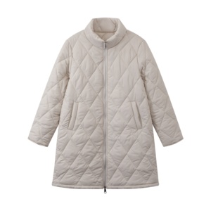 Abrigo de Invierno Acolchado con Cuello Alto, Impermeable, Transpirable, de Poliéster, con Cierre y Diseño de Diamantes - Product Image 5