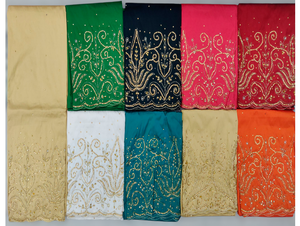 Collection la plus récente de superbes jupes somaliennes en tissu satin de soie Gorgura, motif floral, poids lourd, pour robe - Product Image 1