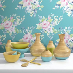 Handmade Spun Bamboo <b>Serving</b> Bowl Set with Spoon and Fork Kitchenware Bamboo Salad Bowls Food Fruit made in Vietnam - Product Image 6