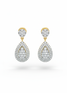 Boucles d'oreilles en diamant taille poire pour femmes, diamant naturel et cultivé en laboratoire - Product Image 1