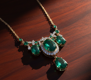 Collar Green Hydro con Circonitas Cúbicas en Plata de Ley 925 y Baño de Oro de 18K, 16 Pulgadas, Collar de Joyería Fina para Compromiso y Boda - Product Image 2