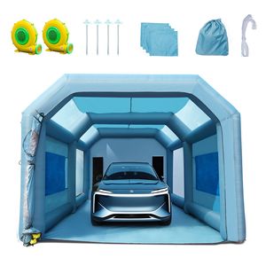 Cabina de Pintura Inflable de Alta Potencia de 26x15x11 pies con Sopladores de 750W+950W, Carpa de Pulverización para Pintura de Automóviles - Product Image 1