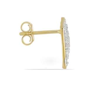 Pendientes de Oro Amarillo de 14K con Diamantes Cultivados en Laboratorio, Corte Brillante Redondo, Color G-H, Claridad SI, Joyería Fina para Mujer - Product Image 4