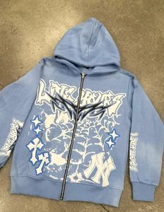 Sudadera con capucha de invierno estilo streetwear 100% algodón polar con lavado ácido, diseño de letras personalizadas con pedrería para hombre - Product Image 2