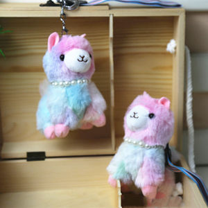 Porte-clés en peluche Alpaga Kawaii Cheval Arc-en-ciel 10CM, Jouet en peluche de dessin animé, Animal en peluche mignon, Porte-clés Llama Anime, Poupée en peluche articulée - Product Image 3