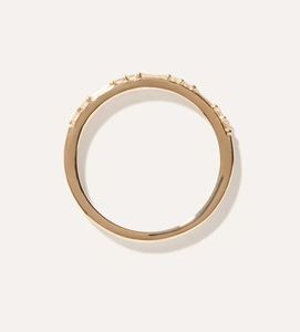 Baguette Cut Half <b>Eternity</b> Moissanite 2MM Luxury Wedding Band 925 Sterling <b>Silver</b> Gold Plated Stackable Bridal <b>Ring</b> Gift Her - Product Image 2