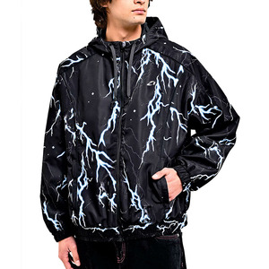 Custom Men's Printed Nylon Windbreaker <b>Jacket</b> Hooded Zip Up Lightweight Streetwear Outerwear OEM ODM Fashion <b>Jackets</b> Bulk Supply - Product Image 6
