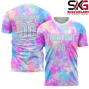 Ensemble de maillots de football tie-dye personnalisés à manches courtes, uniforme de football à séchage rapide, kit d'entraînement pour hommes et jeunes - Product Image 4
