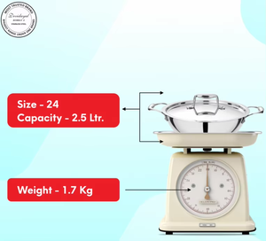 Olla Triply Kadhai de 24 cm, Acero Inoxidable de Grado 304, Tecnología SAS, Antiadherente, Utensilios de Cocina Duraderos para Uso Diario - Product Image 2