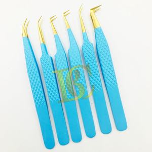 Pince à épiler en acier inoxydable durable de couleur noire de haute qualité Extensions de cils faites à la main de qualité supérieure pince à épiler vison - Product Image 2