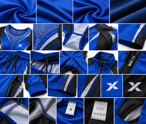 Vêtements de gymnastique personnalisés à marque privée |   Bleu Noir - Six Couleurs |   Ensemble de 4 pièces |   Justaucorps de gymnastique |   Fabricant | - Product Image 4