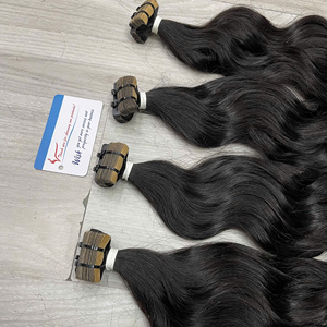 Extensions de cheveux naturels vietnamiens ondulés à bandes adhésives, double épaisseur, couleur noire, prêtes à être expédiées, livraison rapide - Product Image 4