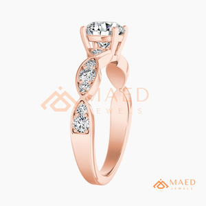 Round Cut Moissanite Twist Ring Rose Gold Engagement Ring Women Bridal Jewelry <b>Gift</b> USA Elegant Fashion Style - Product Image 6