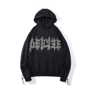 เสื้อฮู้ดดี้ฤดูหนาวประดับคริสตัลแบบกำหนดเอง แฟชั่นสตรีทแวร์แนวเมือง ดีไซน์วิบวับระยิบระยับ ระบายอากาศได้ดี เป็นมิตรกับสิ่งแวดล้อม รับผลิตแบบ OEM ODM - Product Image 1